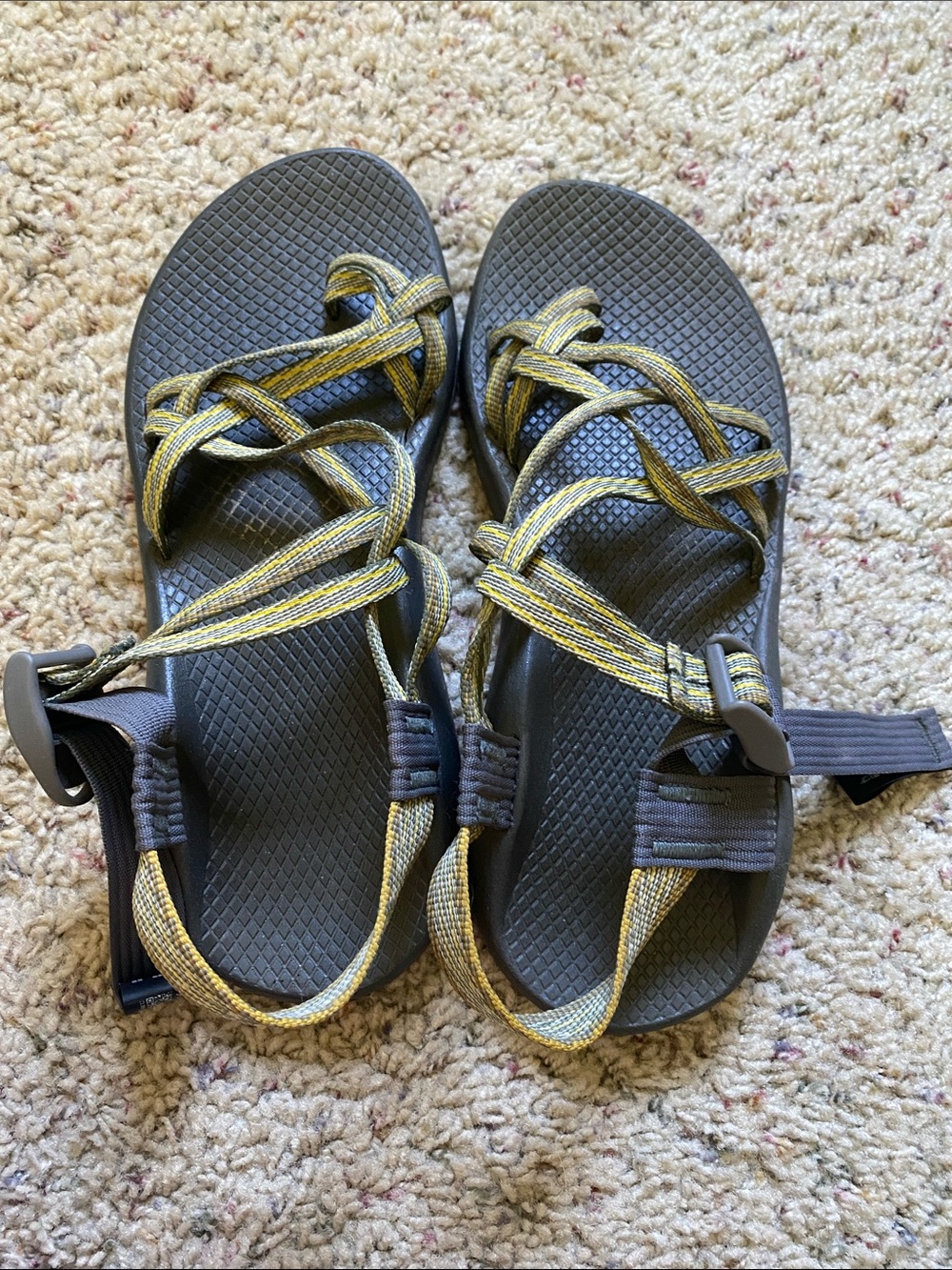 Chaco Women's Sandals in Gray and Yellow Straps